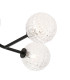 Tivoli Linear Semi Flush Ceiling 4 Light G9 IP44 Satin Black/Clear Cross Pattern Round Glass-6