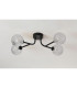 Tivoli Linear Semi Flush Ceiling 4 Light G9 IP44 Satin Black/Clear Cross Pattern Round Glass-7