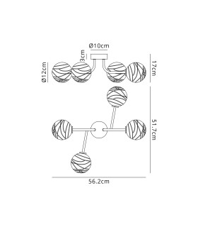 Tivoli Linear Semi Flush Ceiling 4 Light G9 IP44 Polished Chrome/Clear Dune Effect Round Glass-2