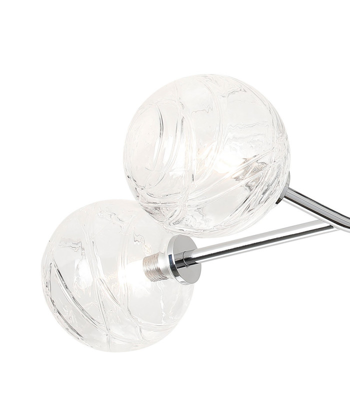 Tivoli Linear Semi Flush Ceiling 4 Light G9 IP44 Polished Chrome/Clear Dune Effect Round Glass-5