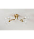 Tivoli Linear Semi Flush Ceiling 4 Light G9 IP44 Brass Gold/Clear Waved Round Glass-8