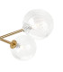 Tivoli Linear Semi Flush Ceiling 4 Light G9 IP44 Brass Gold/Clear Swirl Round Glass-7