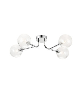 Tivoli Linear Semi Flush Ceiling 4 Light G9 IP44 Polished Chrome/Clear Swirl Round Glass-1