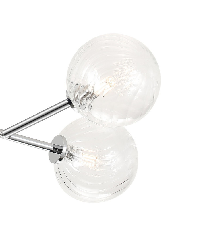 Tivoli Linear Semi Flush Ceiling 4 Light G9 IP44 Polished Chrome/Clear Swirl Round Glass-6