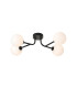 Tivoli Linear Semi Flush Ceiling 4 Light G9 IP44 Satin Black/Opal Round Segment Glass-1