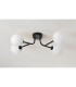 Tivoli Linear Semi Flush Ceiling 4 Light G9 IP44 Satin Black/Opal Round Segment Glass-7