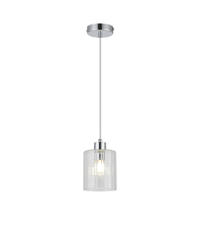 Hanover 12cm Pendant 1 x E14 IP44 Polished Chrome/Clear Glass-4
