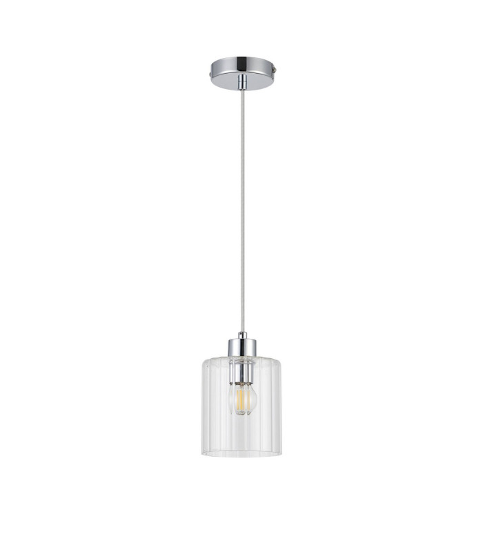 Hanover 12cm Pendant 1 x E14 IP44 Polished Chrome/Clear Glass-5