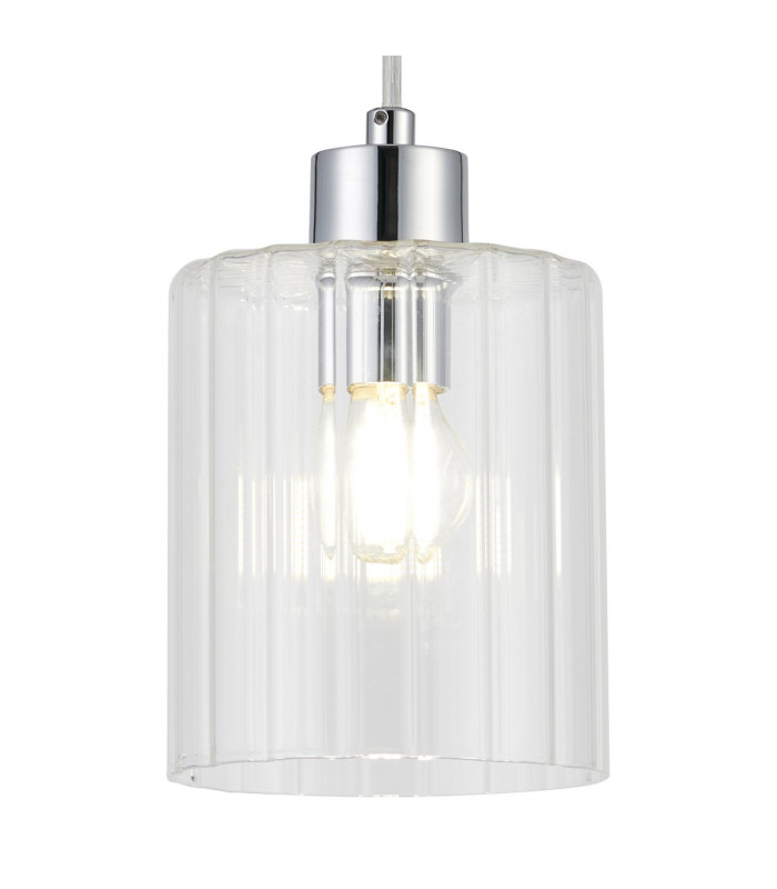 Hanover 12cm Pendant 1 x E14 IP44 Polished Chrome/Clear Glass-7