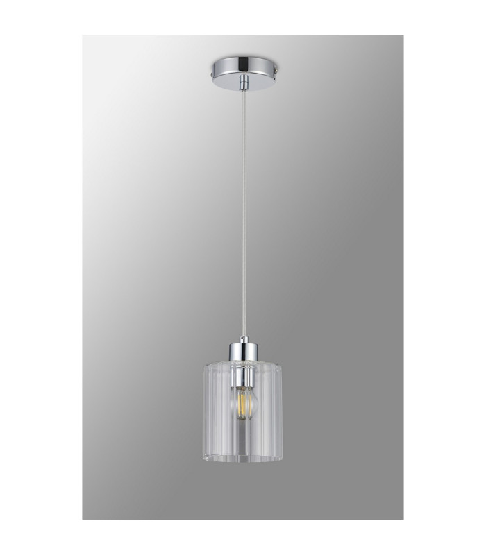 Hanover 12cm Pendant 1 x E14 IP44 Polished Chrome/Clear Glass-8