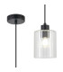 Hanover 12cm Pendant 1 x E14 IP44 Satin Black/Clear Glass-1