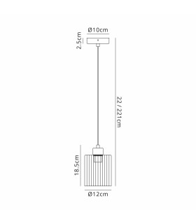 Hanover 12cm Pendant 1 x E14 IP44 Satin Black/Clear Glass-2