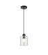 Hanover 12cm Pendant 1 x E14 IP44 Satin Black/Clear Glass-4