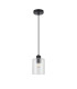 Hanover 12cm Pendant 1 x E14 IP44 Satin Black/Clear Glass-5