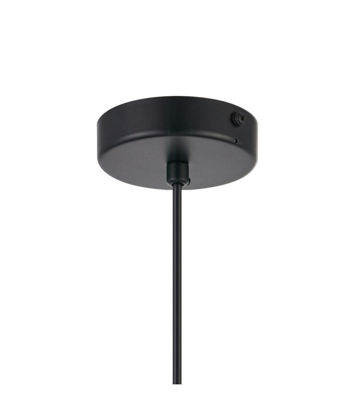 Hanover 12cm Pendant 1 x E14 IP44 Satin Black/Clear Glass-6