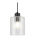Hanover 12cm Pendant 1 x E14 IP44 Satin Black/Clear Glass-7
