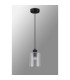 Hanover 12cm Pendant 1 x E14 IP44 Satin Black/Clear Glass-8