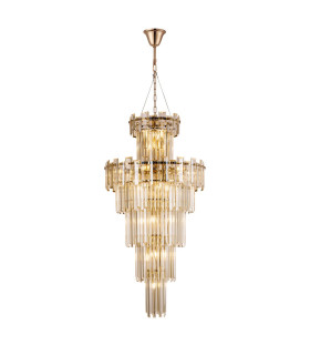 Delmar 61cm Tall Pendant 17 Light E14 French Gold/Champagne Glass Item Weight: 21.8kg-1