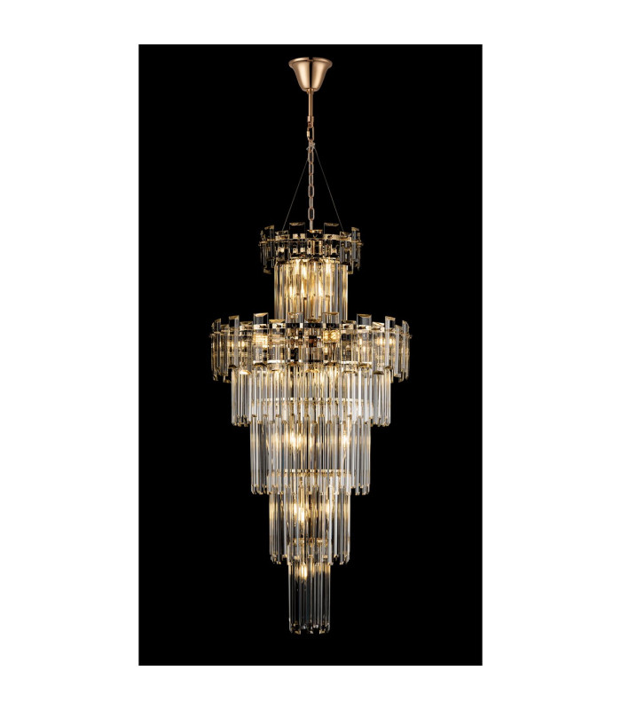 Delmar 61cm Tall Pendant 17 Light E14 French Gold/Clear Glass Item Weight: 21.8kg-3