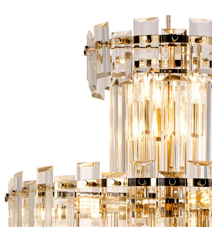 Delmar 61cm Tall Pendant 17 Light E14 French Gold/Clear Glass Item Weight: 21.8kg-5