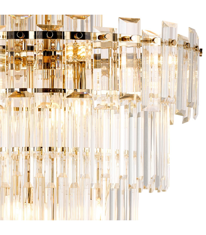 Delmar 61cm Tall Pendant 17 Light E14 French Gold/Clear Glass Item Weight: 21.8kg-6