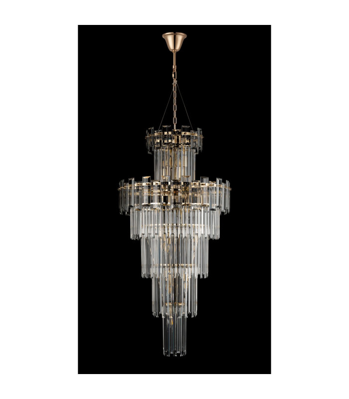 Delmar 61cm Tall Pendant 17 Light E14 French Gold/Clear Glass Item Weight: 21.8kg-8