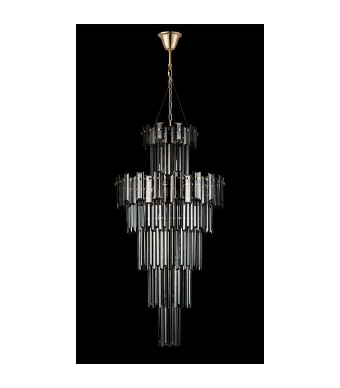 Delmar 61cm Tall Pendant 17 Light E14 French Gold/Smoke Glass Item Weight: 21.8kg-8