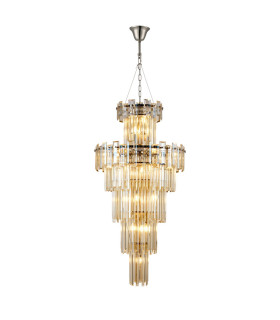 Delmar 61cm Tall Pendant 17 Light E14 Polished Nickel/Champagne Glass Item Weight: 21.8kg-1