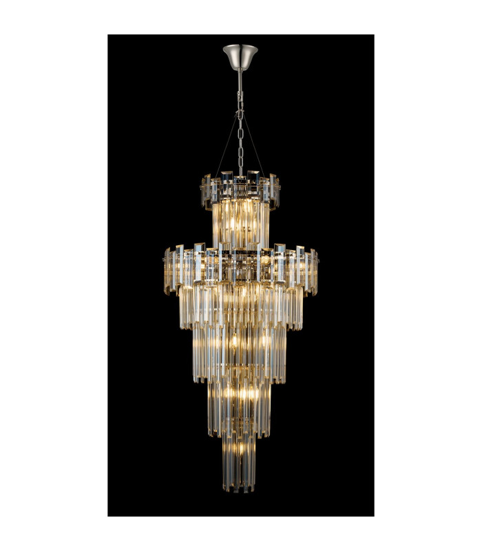 Delmar 61cm Tall Pendant 17 Light E14 Polished Nickel/Champagne Glass Item Weight: 21.8kg-3
