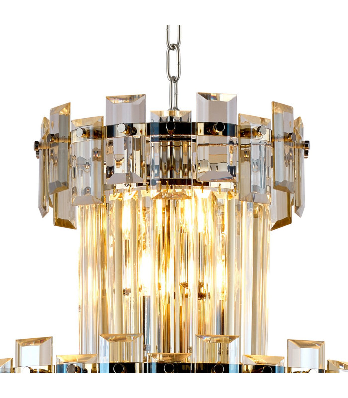 Delmar 61cm Tall Pendant 17 Light E14 Polished Nickel/Champagne Glass Item Weight: 21.8kg-6