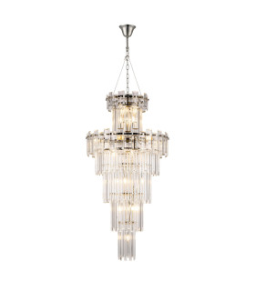 Delmar 61cm Tall Pendant 17 Light E14 Polished Nickel/Clear Glass Item Weight: 21.8kg-1
