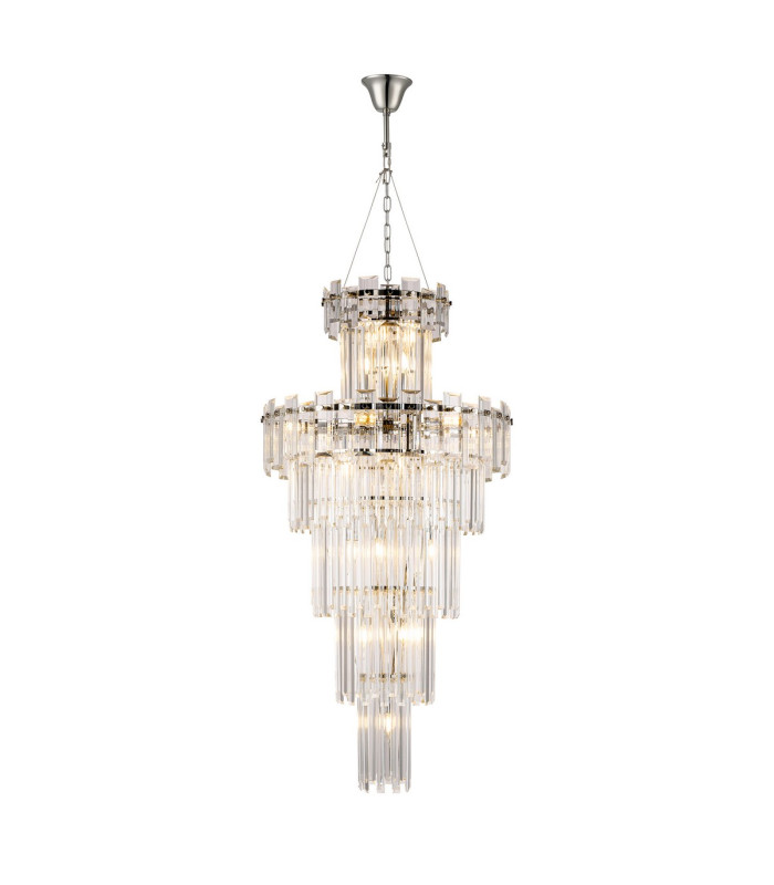 Delmar 61cm Tall Pendant 17 Light E14 Polished Nickel/Clear Glass Item Weight: 21.8kg-1