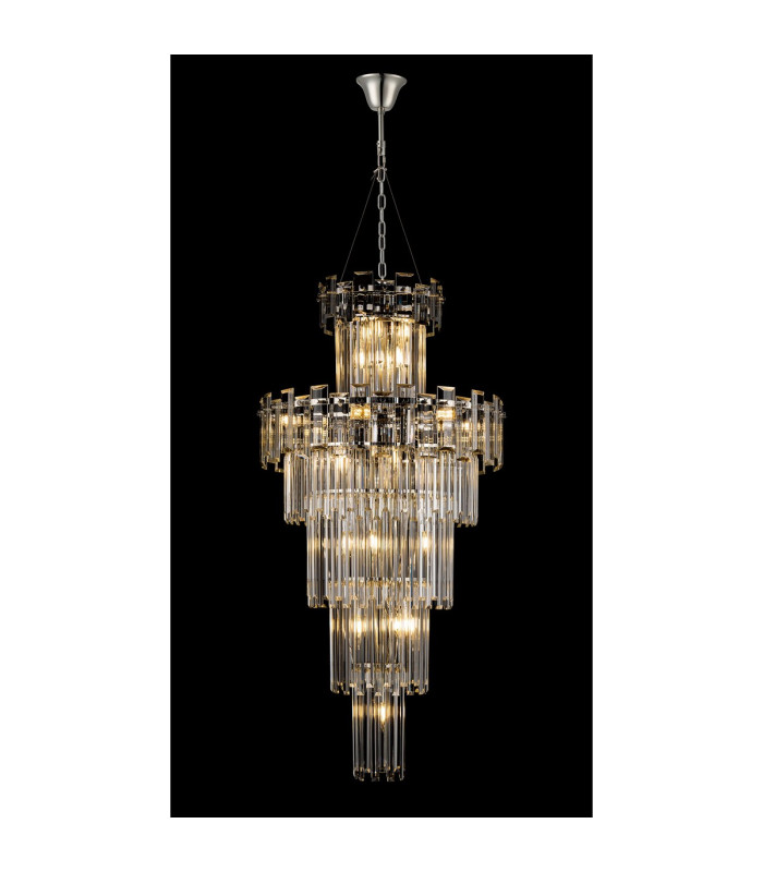Delmar 61cm Tall Pendant 17 Light E14 Polished Nickel/Clear Glass Item Weight: 21.8kg-3