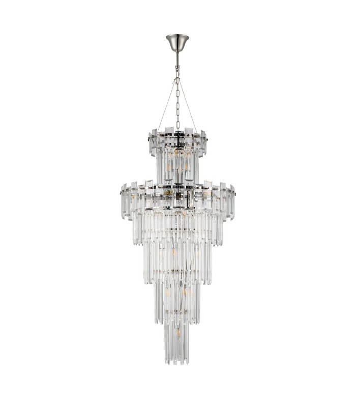 Delmar 61cm Tall Pendant 17 Light E14 Polished Nickel/Clear Glass Item Weight: 21.8kg-4