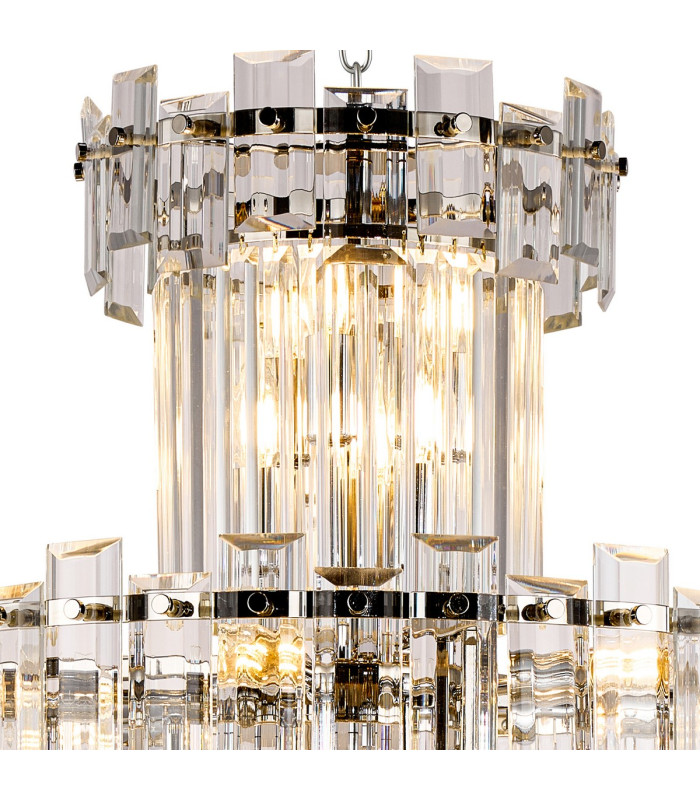 Delmar 61cm Tall Pendant 17 Light E14 Polished Nickel/Clear Glass Item Weight: 21.8kg-5