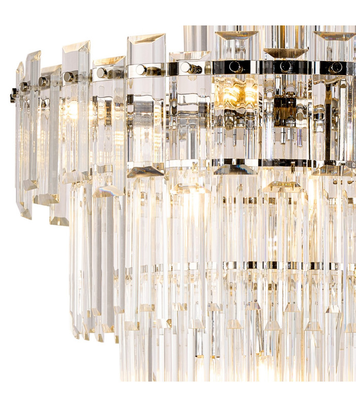 Delmar 61cm Tall Pendant 17 Light E14 Polished Nickel/Clear Glass Item Weight: 21.8kg-6