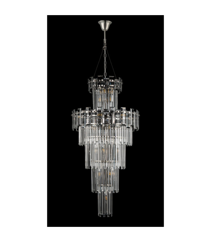 Delmar 61cm Tall Pendant 17 Light E14 Polished Nickel/Clear Glass Item Weight: 21.8kg-9