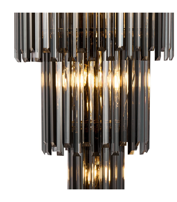 Delmar 61cm Tall Pendant 17 Light E14 Polished Nickel/Smoke Glass Item Weight: 21.8kg-7