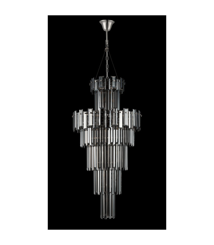 Delmar 61cm Tall Pendant 17 Light E14 Polished Nickel/Smoke Glass Item Weight: 21.8kg-8