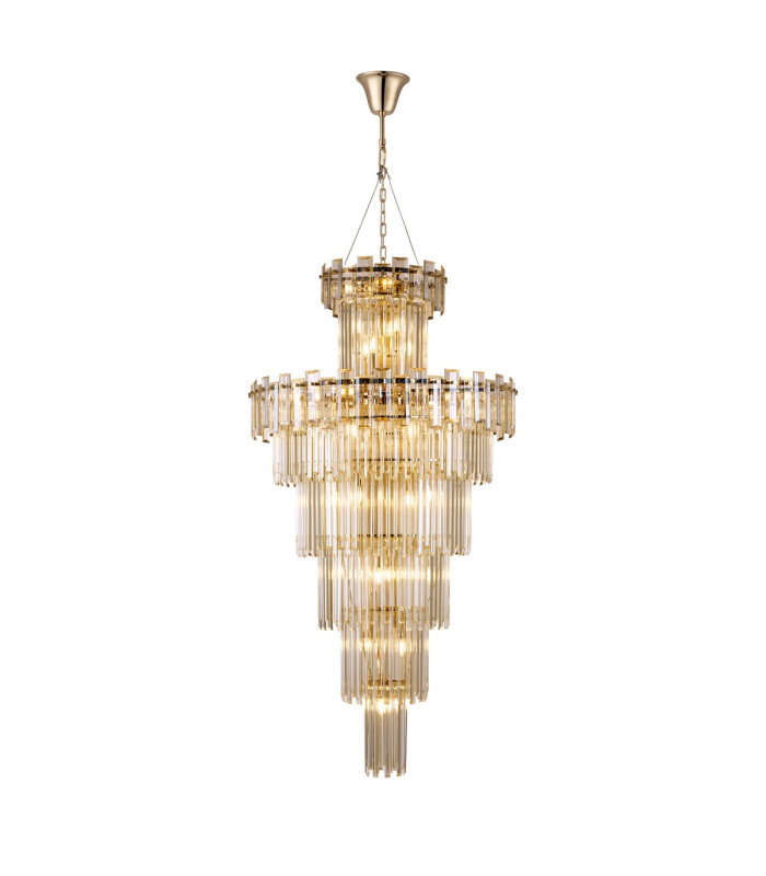 Delmar 81cm Tall Pendant 27 Light E14 French Gold/Champagne Glass Item Weight: 35kg-1