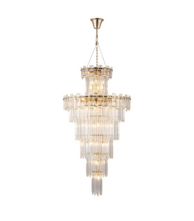 Delmar 81cm Tall Pendant 27 Light E14 French Gold/Clear Glass Item Weight: 35kg-1