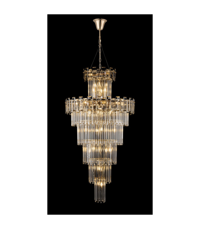 Delmar 81cm Tall Pendant 27 Light E14 French Gold/Clear Glass Item Weight: 35kg-3