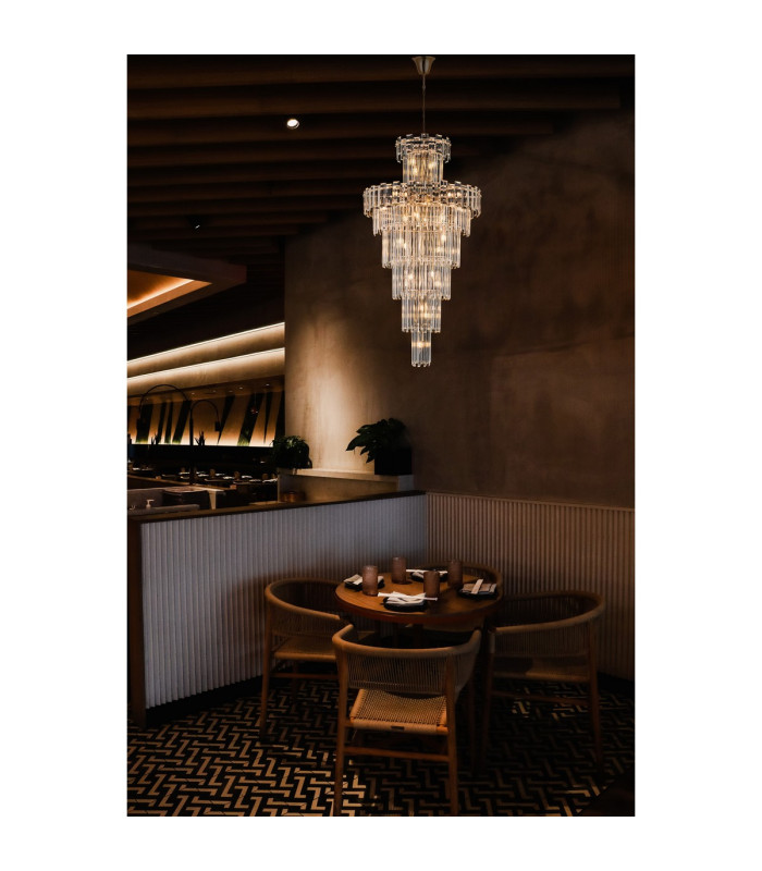 Delmar 81cm Tall Pendant 27 Light E14 French Gold/Clear Glass Item Weight: 35kg-4