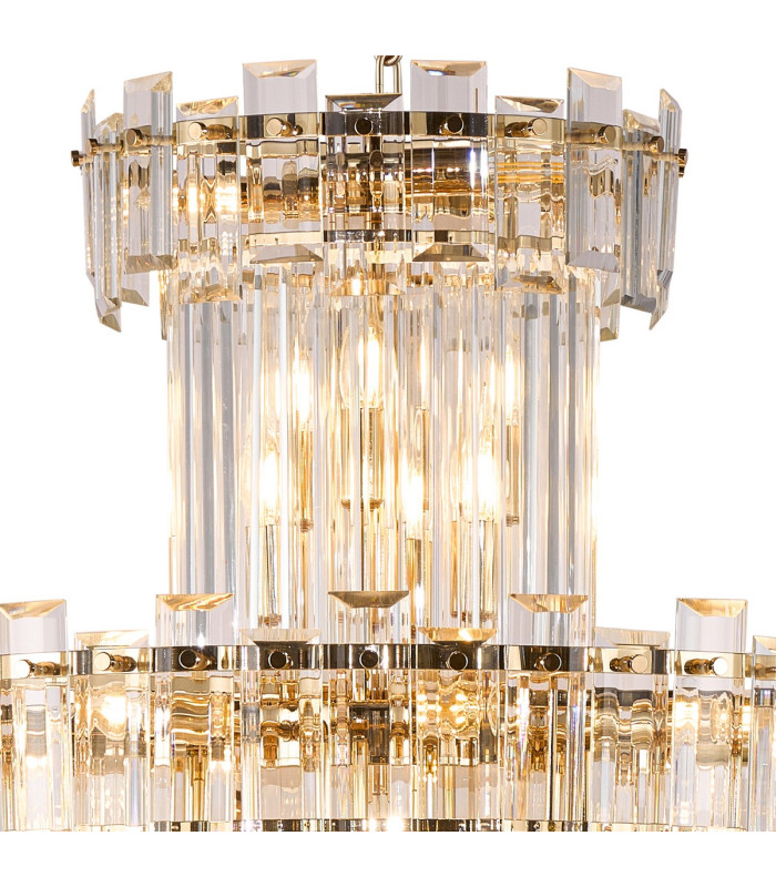 Delmar 81cm Tall Pendant 27 Light E14 French Gold/Clear Glass Item Weight: 35kg-6
