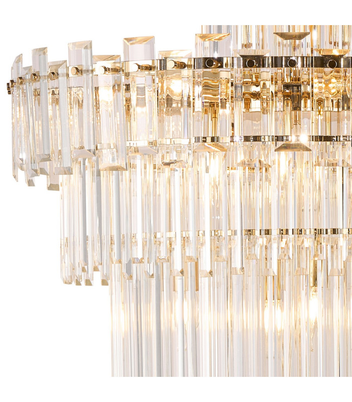Delmar 81cm Tall Pendant 27 Light E14 French Gold/Clear Glass Item Weight: 35kg-7