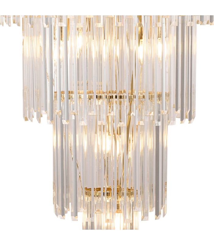 Delmar 81cm Tall Pendant 27 Light E14 French Gold/Clear Glass Item Weight: 35kg-8