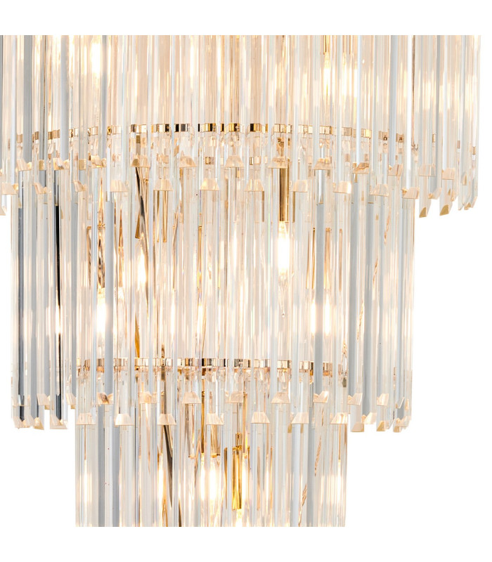 Delmar 81cm Tall Pendant 27 Light E14 French Gold/Clear Glass Item Weight: 35kg-9