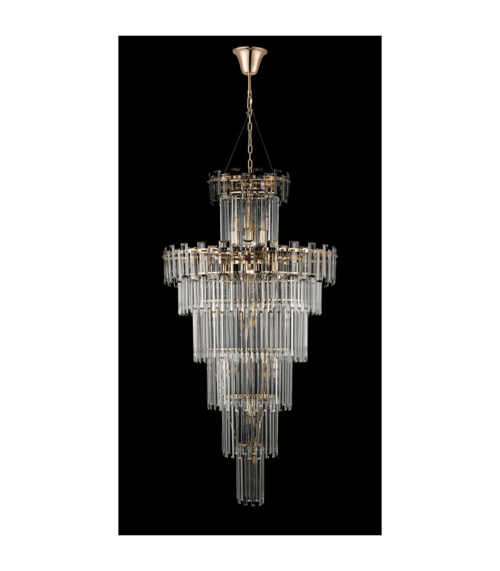 Delmar 81cm Tall Pendant 27 Light E14 French Gold/Clear Glass Item Weight: 35kg-11