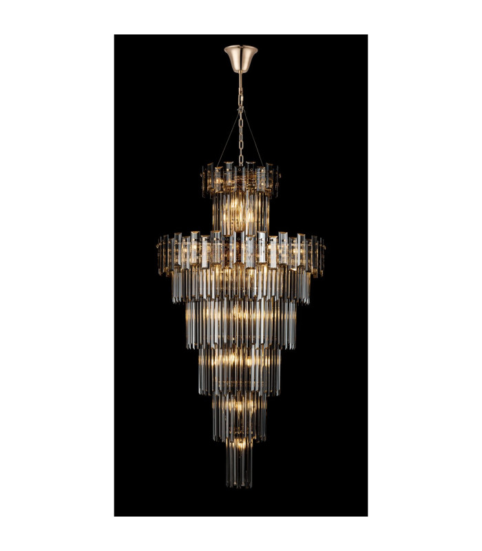 Delmar 81cm Tall Pendant 27 Light E14 French Gold/Smoke Glass Item Weight: 35kg-3