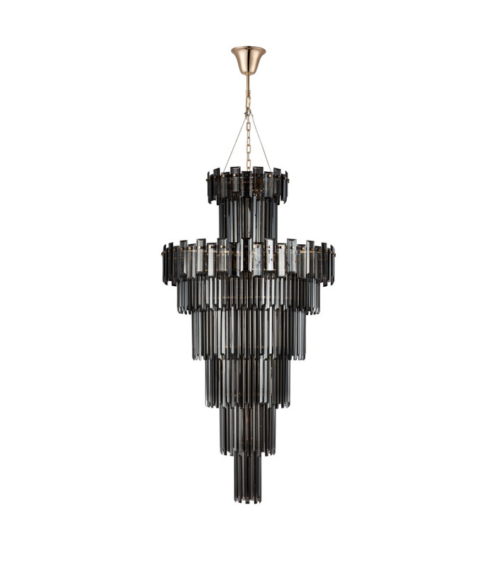 Delmar 81cm Tall Pendant 27 Light E14 French Gold/Smoke Glass Item Weight: 35kg-4